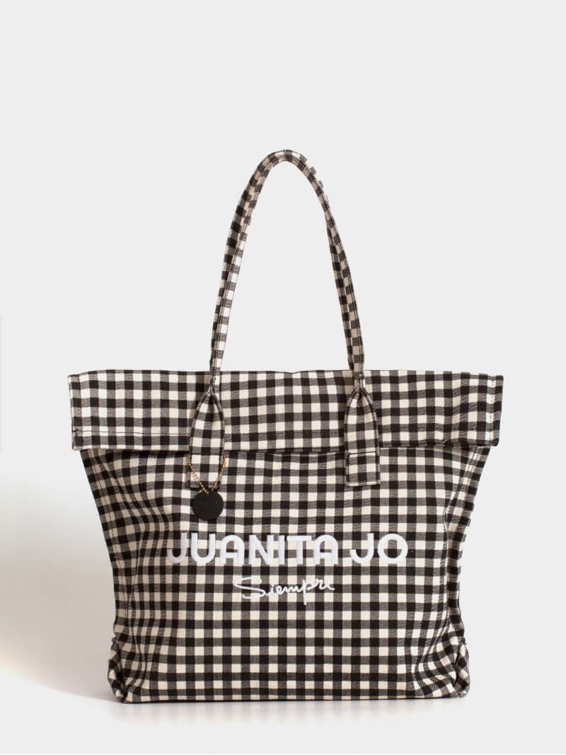 Bolso de playa mediano negro Amalfi