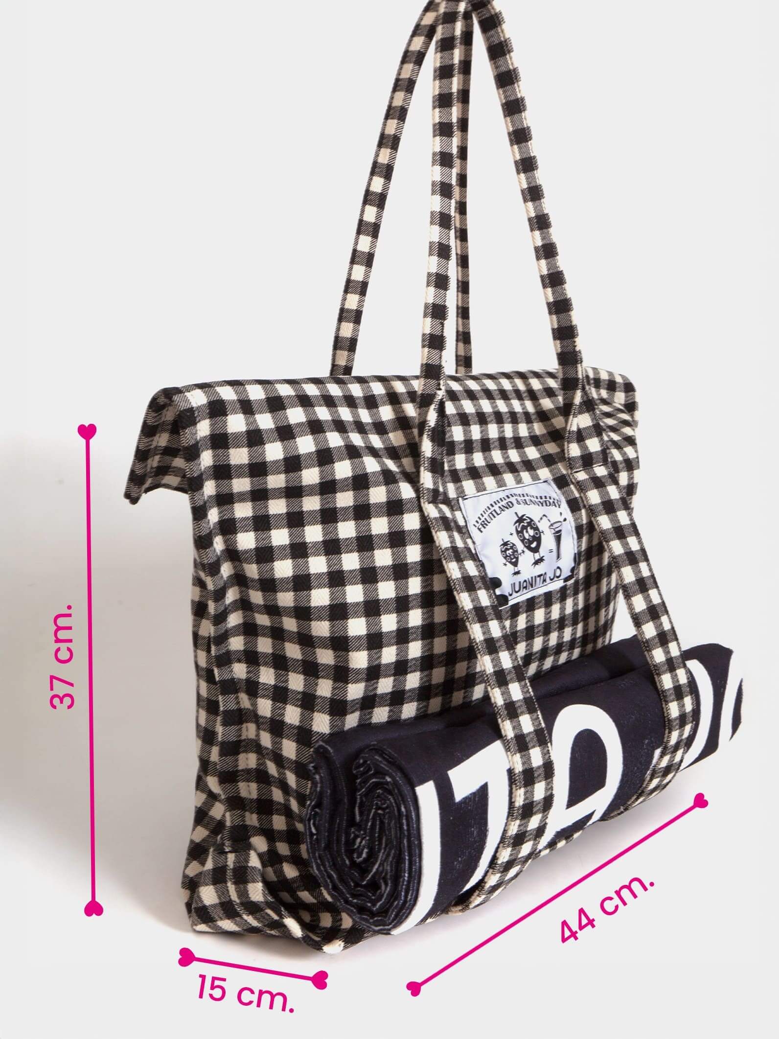 Bolso de playa mediano negro Amalfi