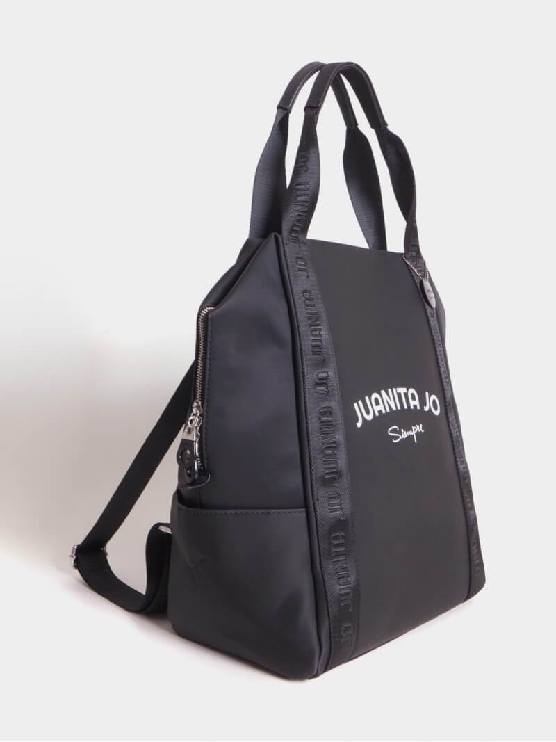 Mochila y Cartera Negra 2 en 1 Fio